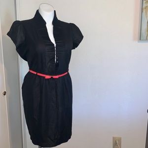 Black Dress w/ Dramatic Neckline Detail